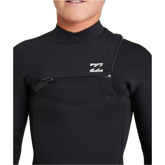 2024 Billabong Junior Foil 4/3mm Brustreiverschluss Neoprenanzug ABBW100155 - Black